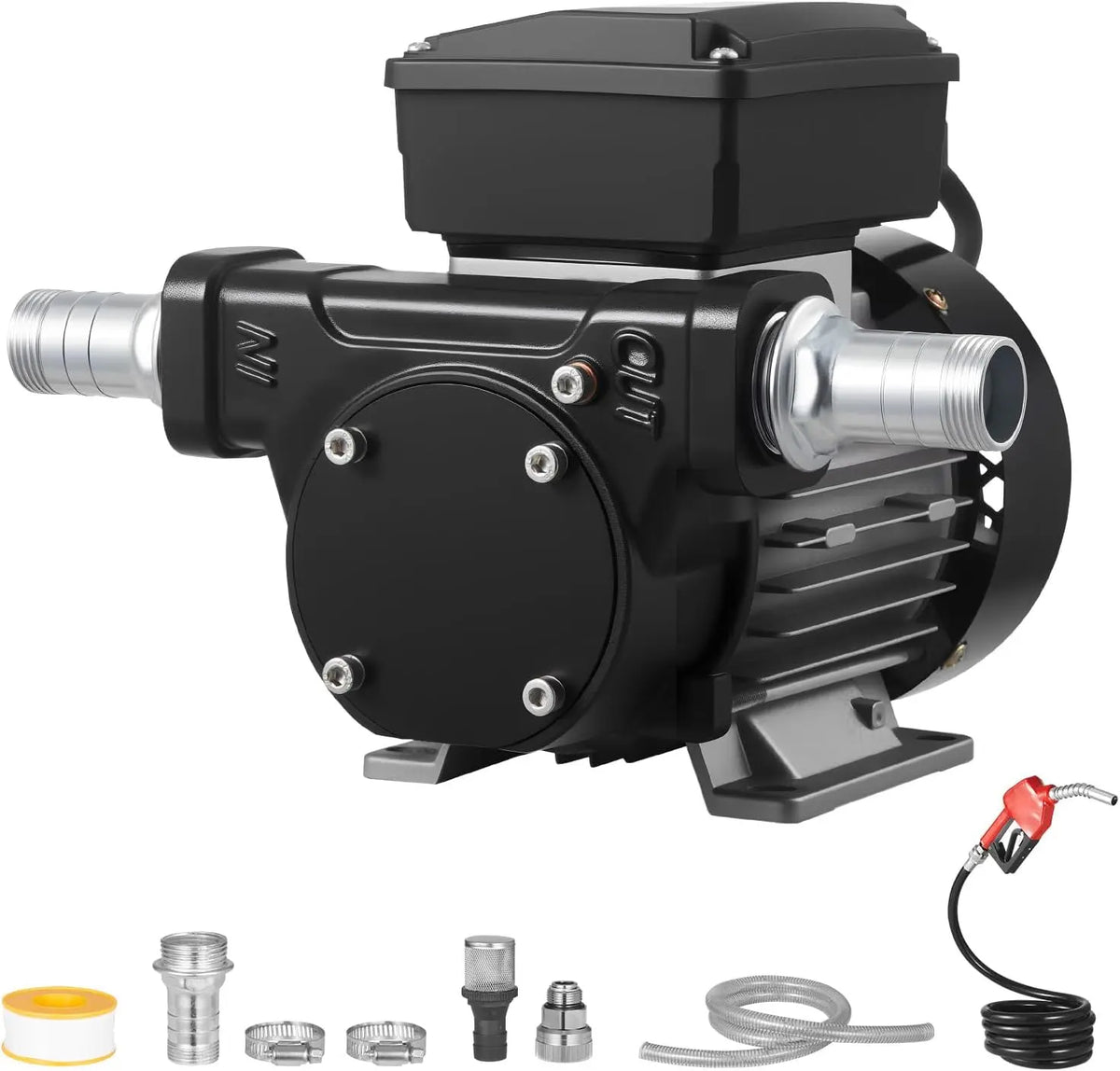 VEVOR Pompe Transfert Carburant 230 V CA Pompe Transfert Diesel Électrique 60 L/min – 370 W, 50 Hz, gris/noir