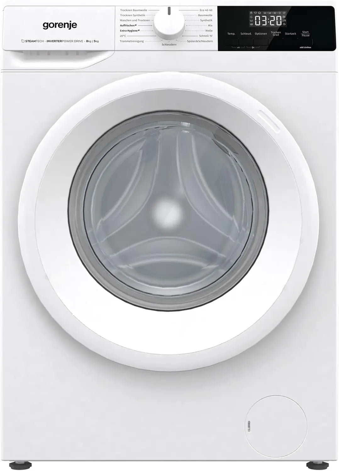 Gorenje W3D2A854ADPS /DE Lave-linge séchant 8 kg / séchage 5 kg AquaStop 15 programmes Écran LED – 1750 W, 54 l / 80 l, 266 kWh / 47 kWh, gris
