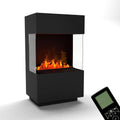 Cheminée sur Pied GLOW FIRE OGF 1 Mini à Vapeur d'eau - Cheminée électrique avec Flammes LED 3D réalistes – 55 x96 x40 cm, noir