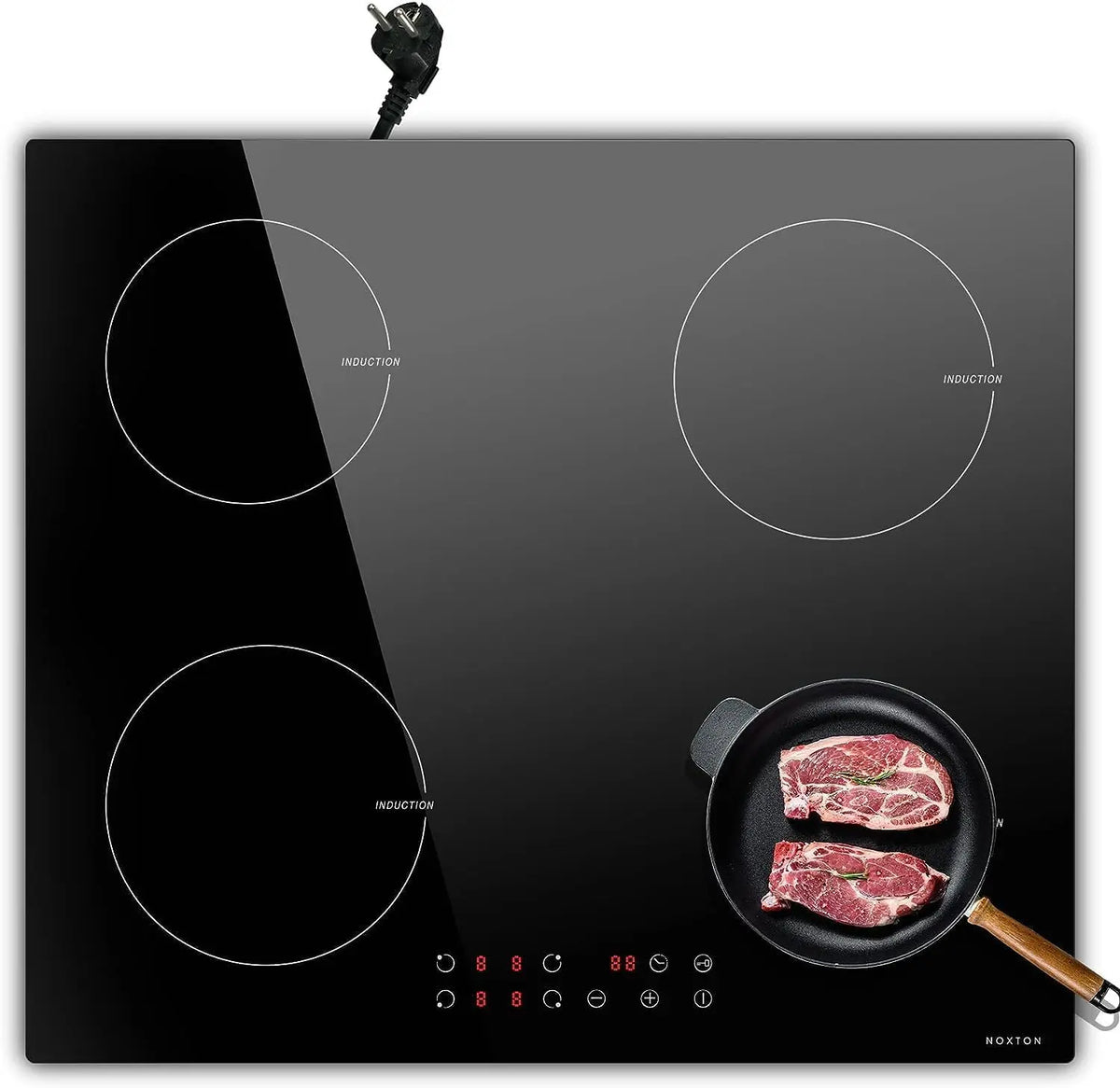 NOXTON Plaque Induction avec Prise – noir/gris
