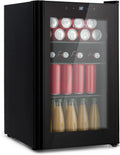 KLARSTEIN Mini réfrigérateur Beercave avec porte vitrée & LED – 70 L, noir/gris