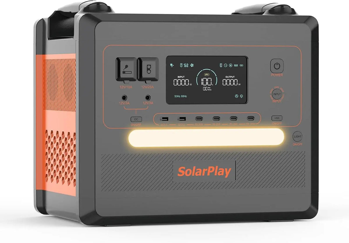SolarPlay Generateur Électrique portable 2500W – 2304 Wh, gris