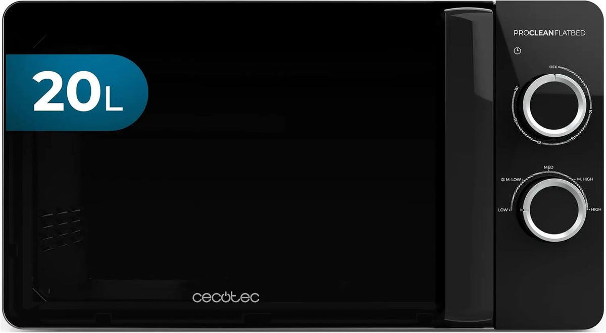 Cecotec Micro-ondes sans Plateau 20L Proclean 3030 Flatbed – 700 W, noir