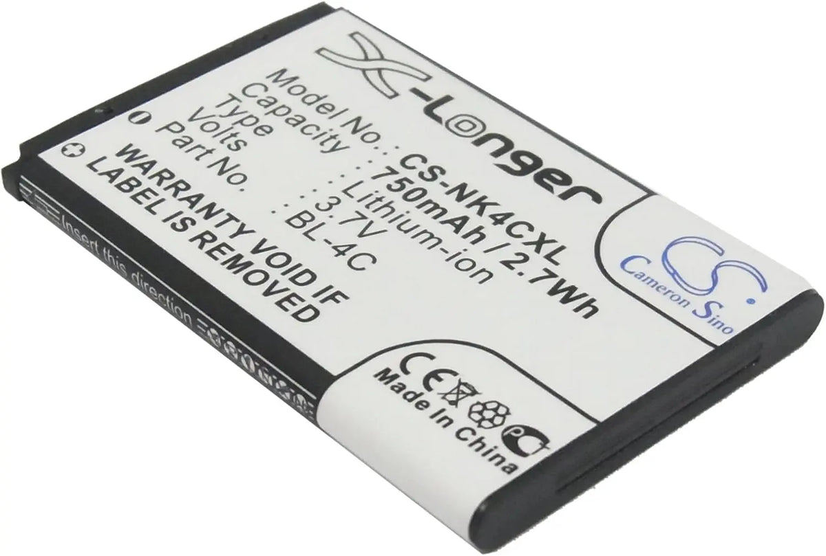 Batterie de rechange 750 mAh pour BBK Numéro de pièce : BK-BL-4C – 2,78 Wh, gris