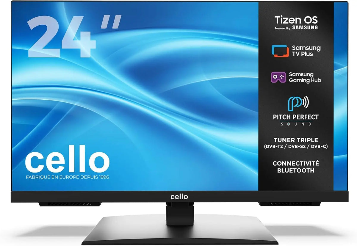 Cello C2426TZH téléviseur LED Smart 24' sans Cadre avec Tizen OS de Samsung – noir