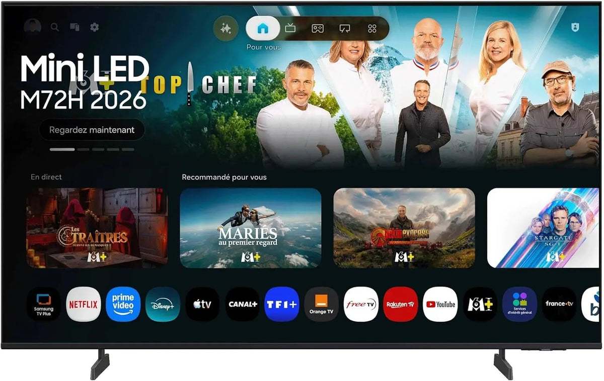 Samsung Mini téléviseur LED M72H 50' 4K téléviseur connecté avec IA – noir