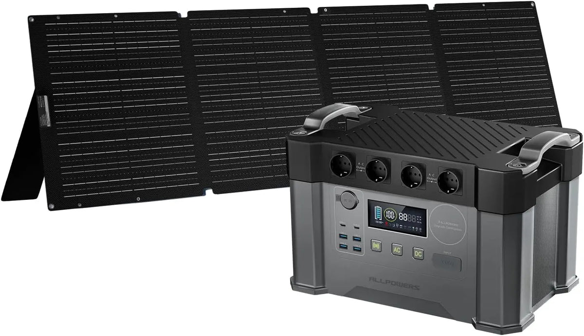 ALLPOWERS S2000Pro Station électrique portable 1451Wh panneaux solaire 200W – noir/gris