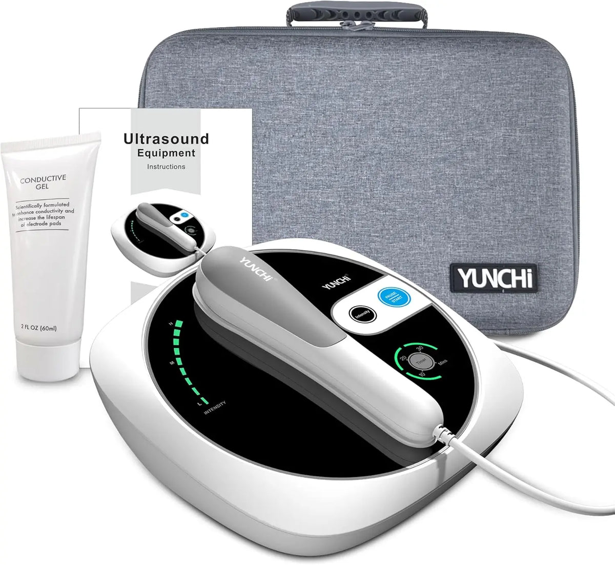 Appareil de massage portable à ultrasons pour soulager les muscles et les articulations – CS02, 1 MHz, blanc