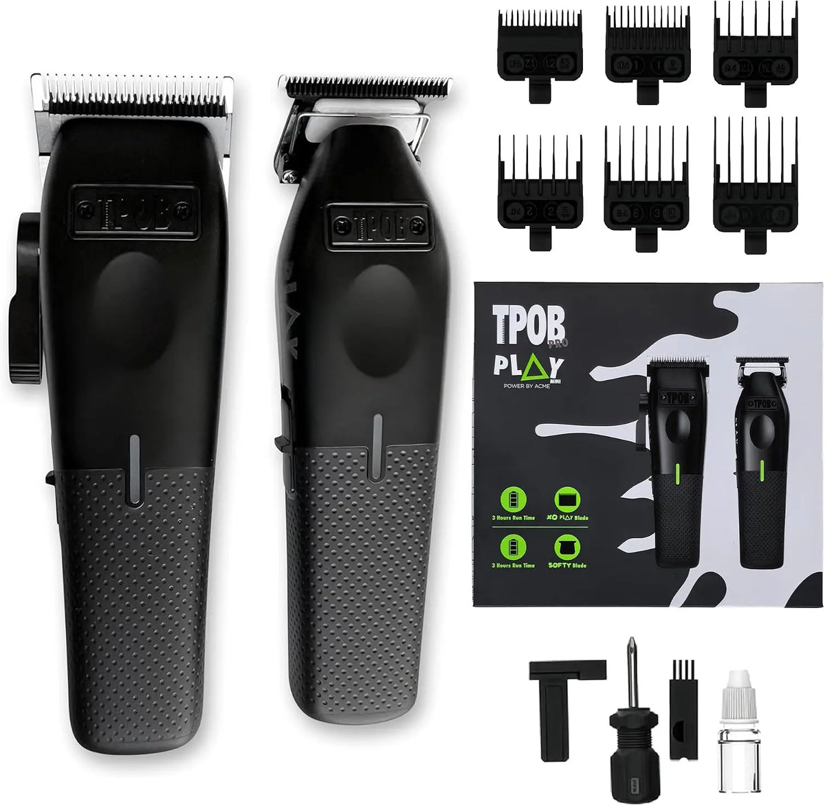 TPOB Mini Play Tondeuses Professionnelles pour Cheveux Set Noir
