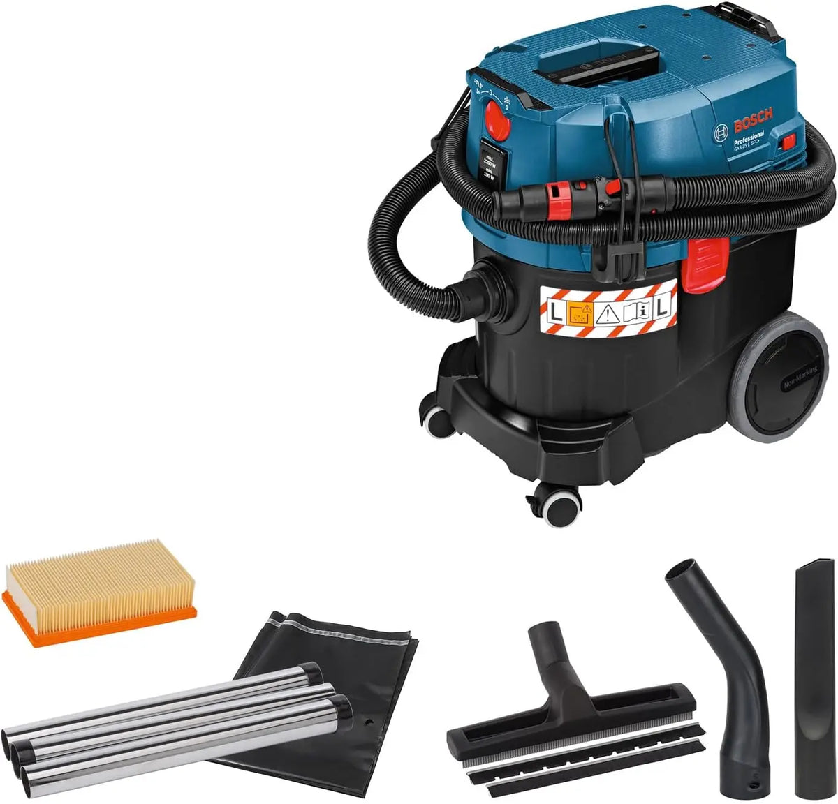 Bosch Professional aspirateur eau et poussière GAS 35 L SFC+ puissance 1 200 W – gris/noir/bleu