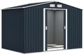 Outsunny Abri de Jardin Acier Galvanisé XXL 5 –4 m² Kit FondationGris Foncé