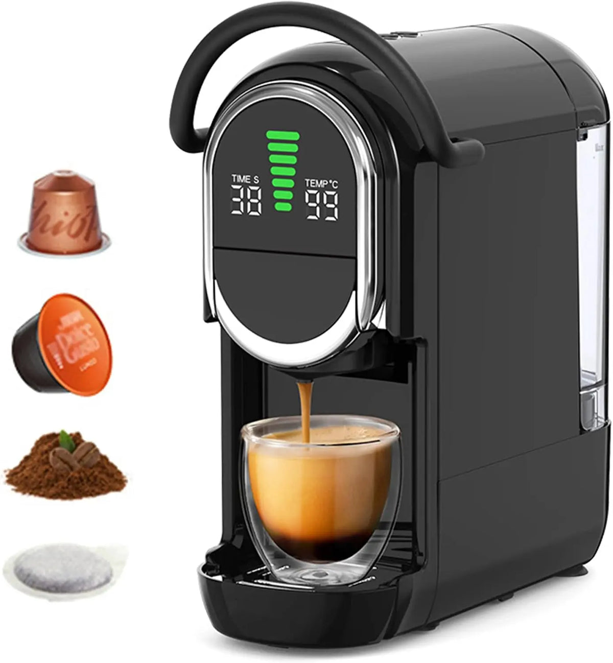 Machine à Café 4-en-1 – 1450 W, 600 ML, 14*26,5*28,3 cm, gris/noir