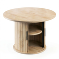 Table basse, avec rangement, coloris naturel, 80 x 50 cm, pour le salon