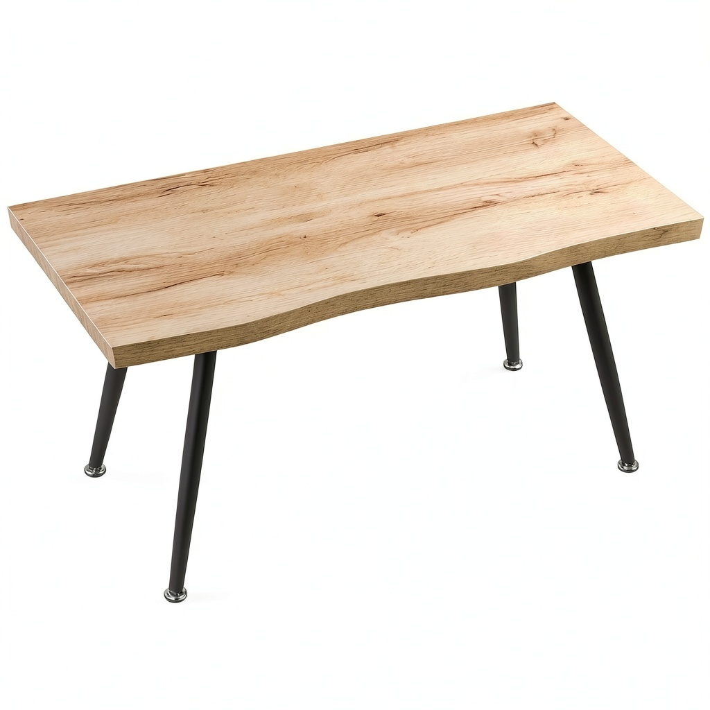Bureau, en chêne et acier, 100 x 50 x 45 cm, coloris noir, pour l’espace de travail