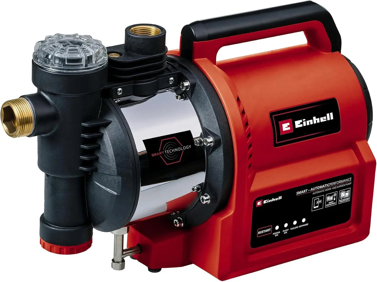 Einhell Pompe d'arrosage automatique GE-AW 1144 SMART – 1100 W, 400 l, 400 l/heure, rouge/noir/gris