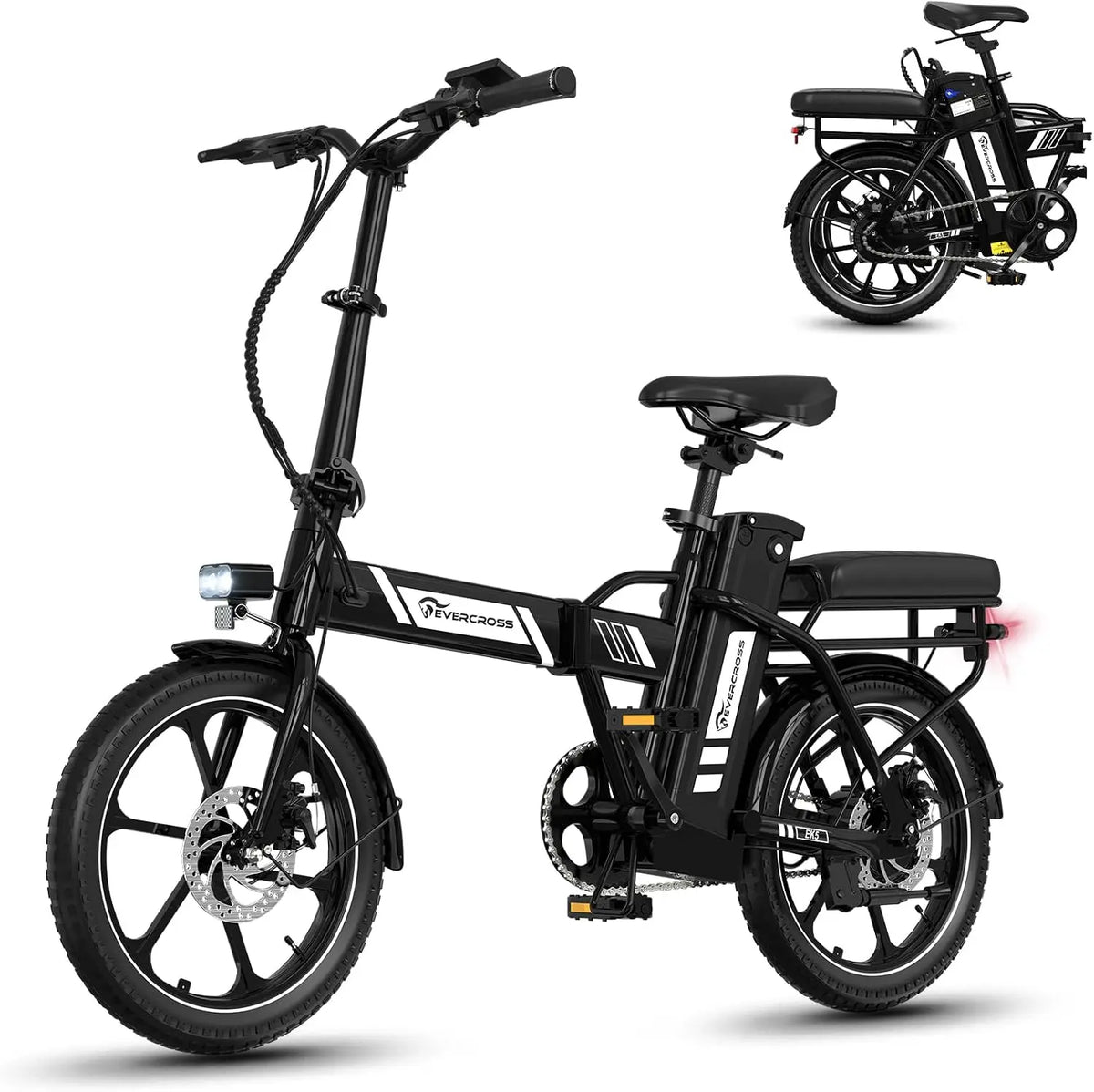 EVERCROSS Vélo Electrique pour Adultes – 250 W, gris/noir