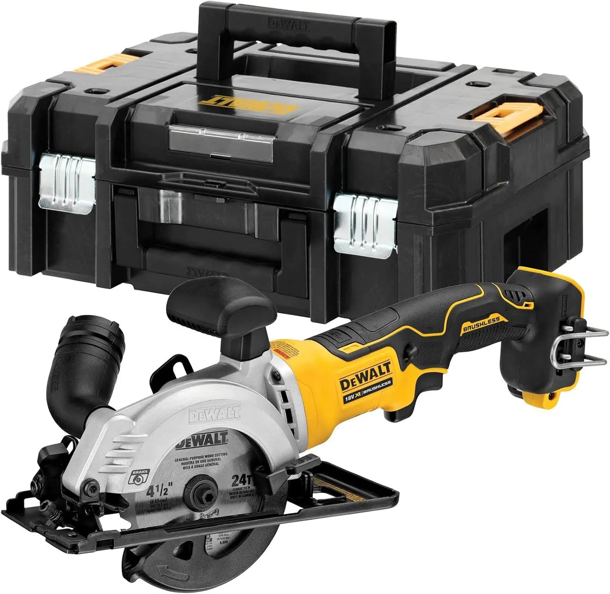DEWALT - Scie circulaire XR 18V - livré sans batterie ni chargeur - multi-matériaux 115 mm - DCS571NT-XJ – gris/noir