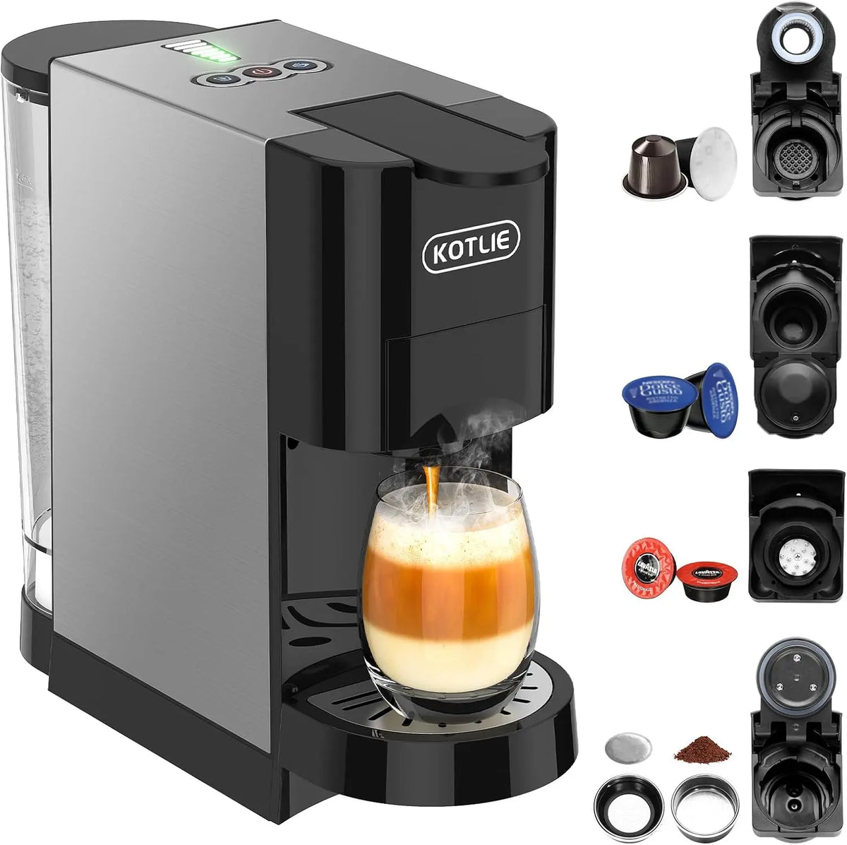Machine à Café Multi Capsules 5 – 1450 watts, gris/noir