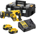 DeWalt Scie Sabre Compact sans balais XR 18V 5 Ah - DCS367P2-QW - Scie Électrique sans Fil avec Coffret – noir/jaune