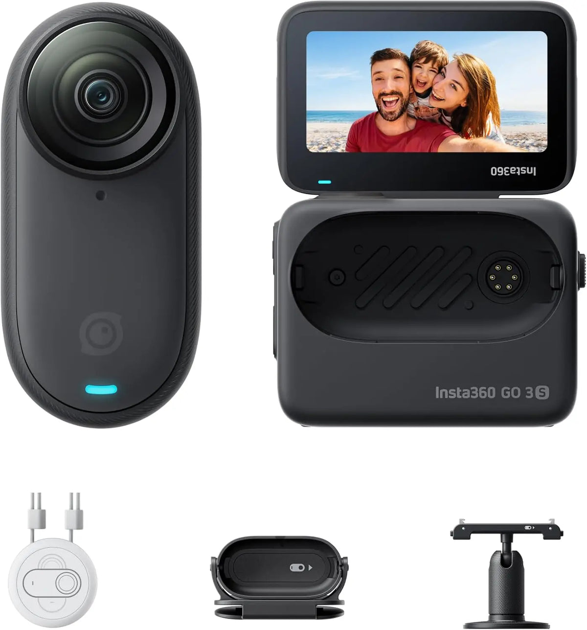 Insta360 – GO 3S Noir Minuit 128 Go - Caméra Vlog 4K Petite