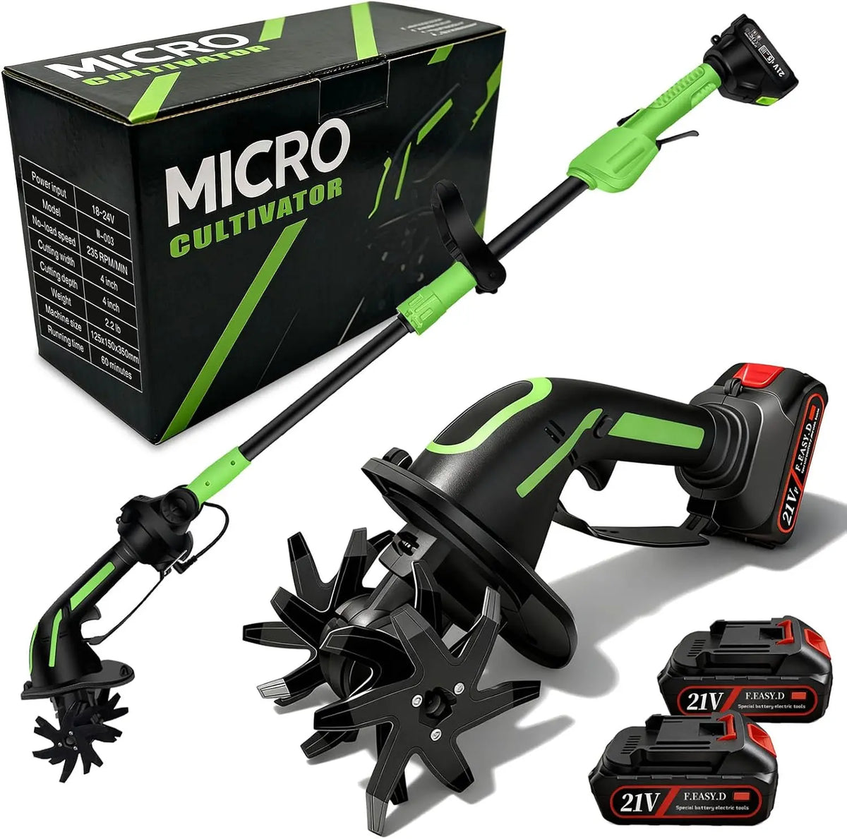 Motobineuse Electrique – 3000 mAh, noir/gris