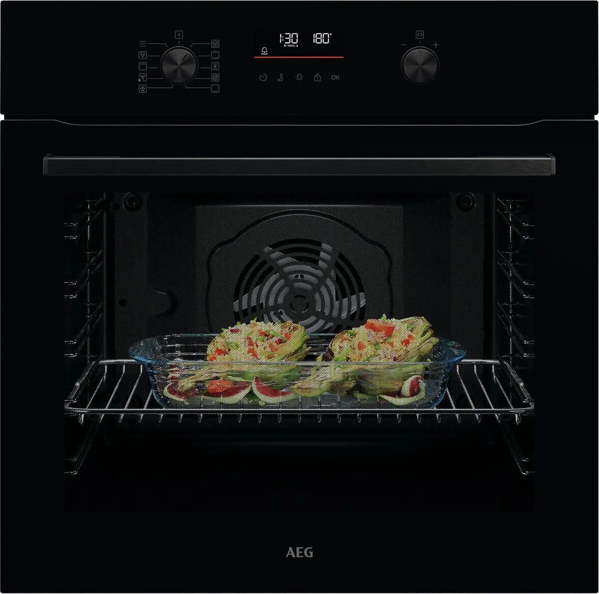 AEG Four encastrable série 5 annulaire Air chaud : résultats de cuisson uniformes sur 3 niveaux – noir