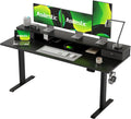 Agilestic Bureau réglable en Hauteur électrique avec 2 tiroirs – noir/gris/vert