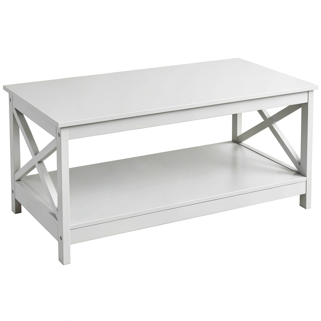 Bureau, avec rangement, avec étagères, 100 x 50 x 45 cm, coloris blanc, pour l’espace de travail