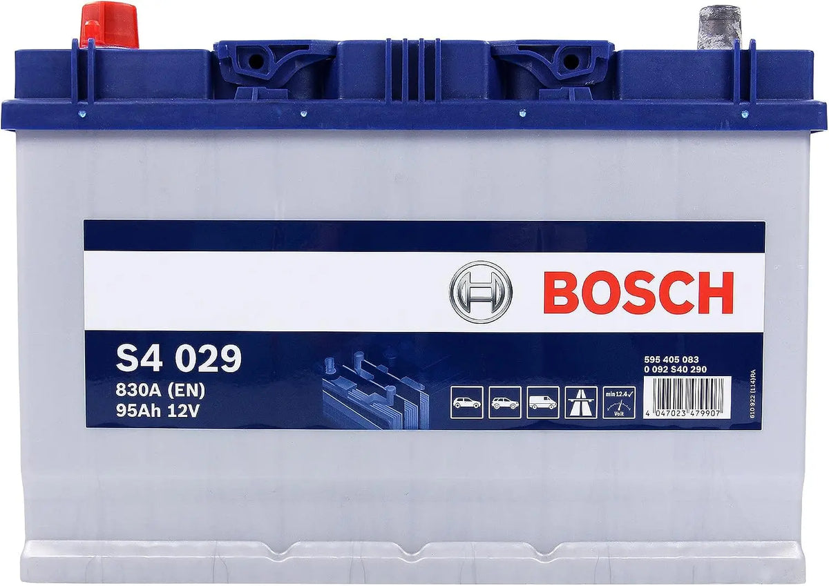 Bosch S4029 - Batterie Auto - 95A/h - 830A - Technologie Plomb-Acide - pour les Véhicules sans Système – gris/bleu