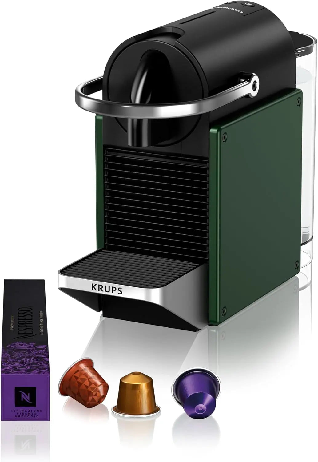 KRUPS Nespresso Pixie Vert - Machine à café Compacte & Kit de bienvenue
