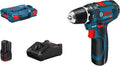 Bosch Professional 12V système perceuse-visseuse sans-fil GSR 12V-15 avec chargeur rapide GAL 12V-40,2 – 2,0 Ah, 15 Nm / 30 Nm, bleu/gris/noir