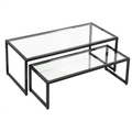 Table basse, en acier, coloris noir, pour le salon