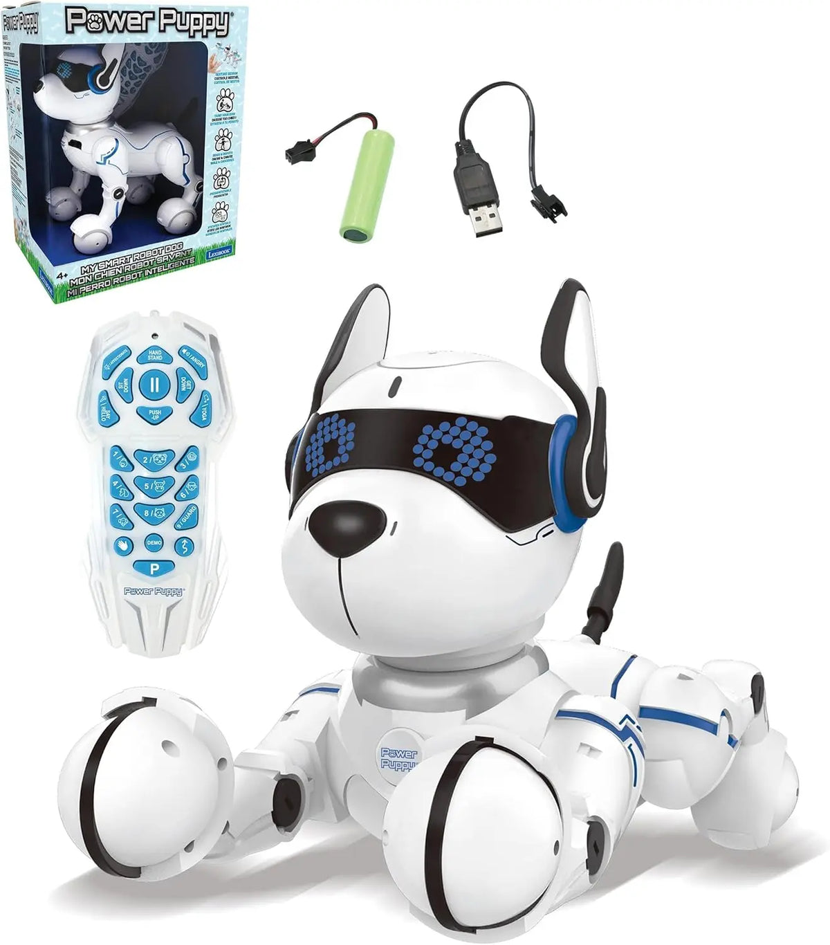 Lexibook Power Puppy Robot Chien – DOG01LXB, gris/bleu