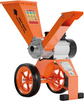 FM4DDE-EU-ADJ Broyeur de Bois Électrique 4hp avec Trémie Rotative – 2800 watts, orange/rouge