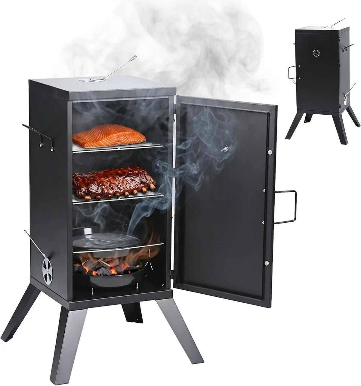 Relaxdays Smoker 1 Porte appareil de mesure – gris/noir