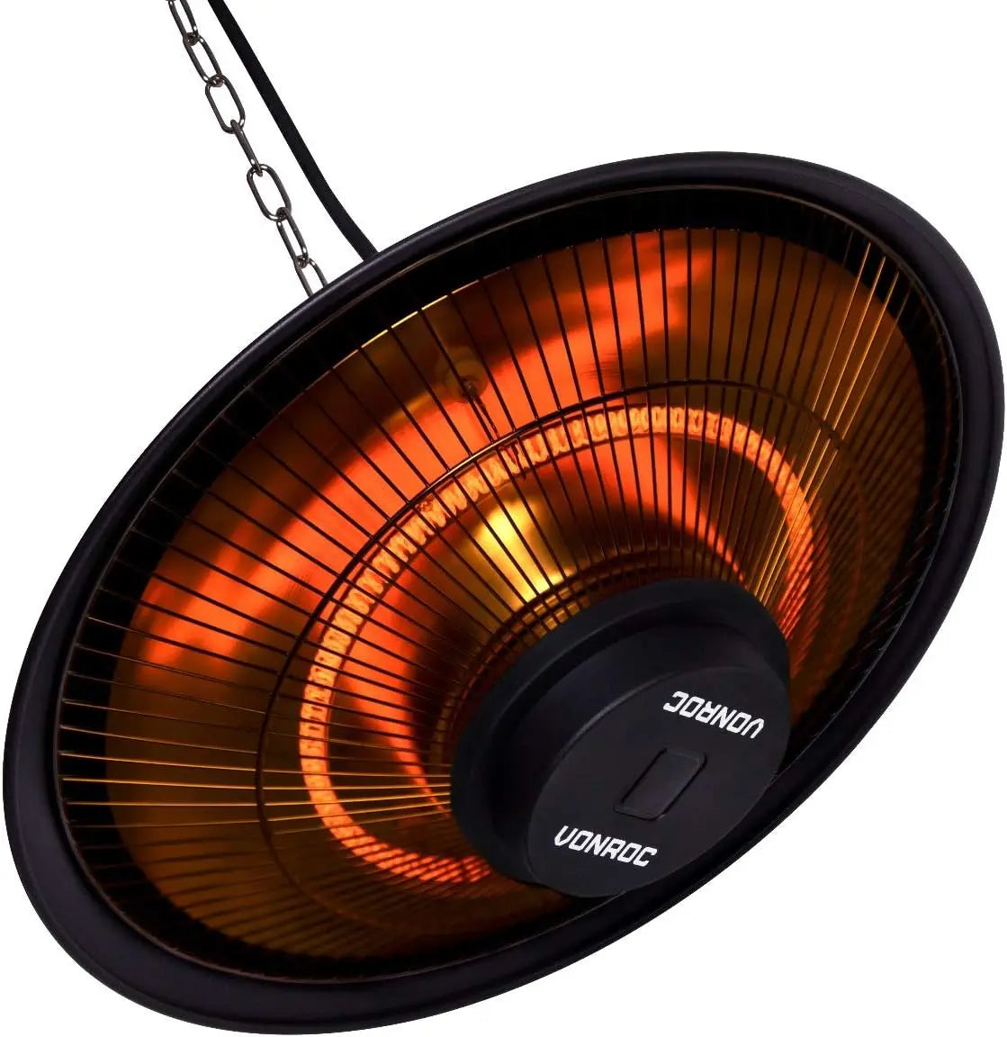 VONROC Chauffage Terrasse Extérieur Albano 1500W – noir/rouge/orange