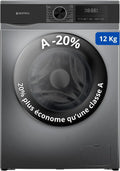 Lave-linge frontal GEDTECH GLL121400DG - 12 Kg - 1400 tr/mn - 16 programmes - Eco - Intensif - Rapide – A-20, gris
