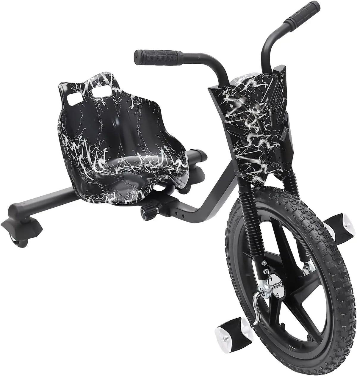 Drift Trike Trottinette Drift Kart 360° avec pédales Noir – 90 x 68 x 60 cm