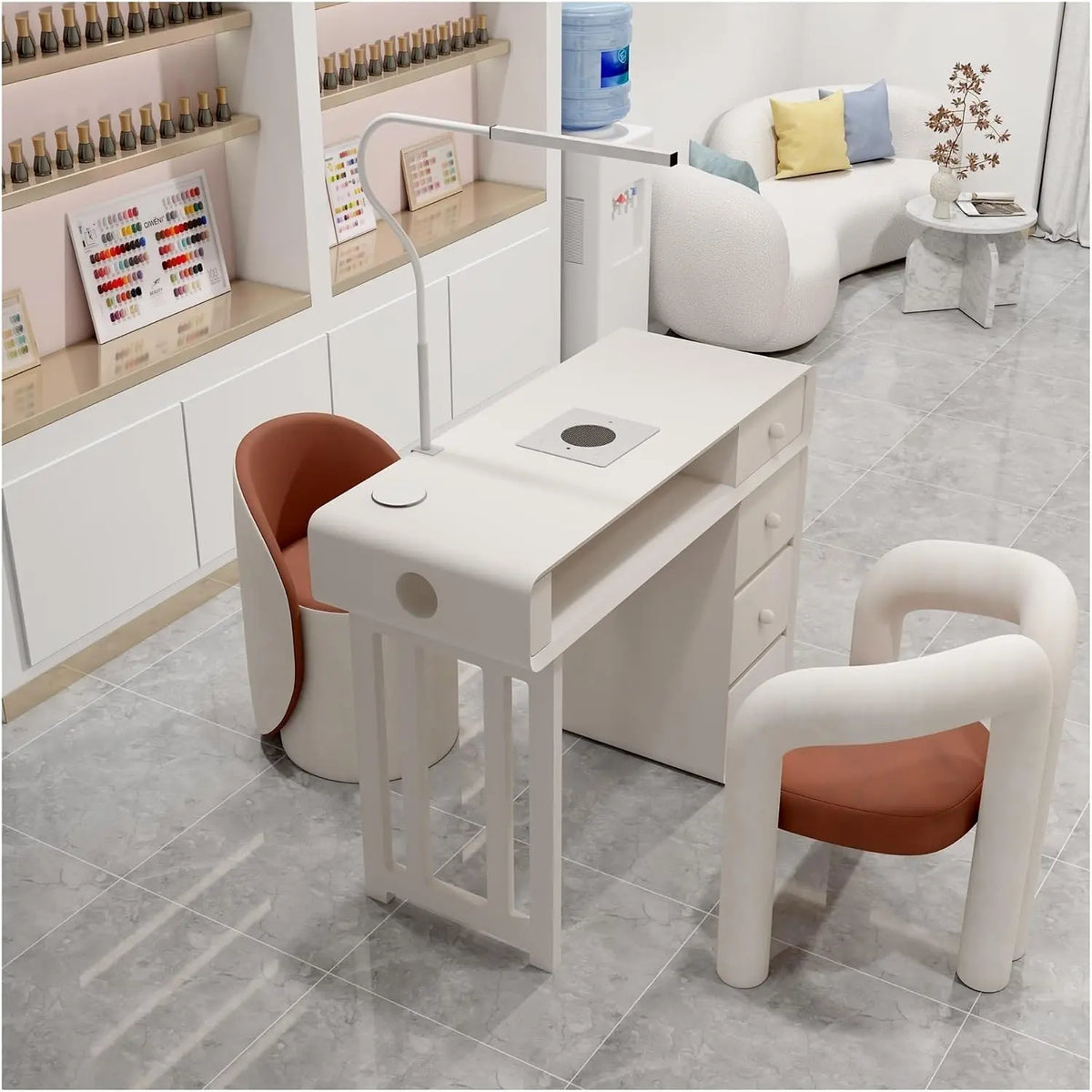 100CM Table Manucure Professionnelle avec Aspirateur – 80 W, gris
