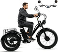 Tricycle électrique 7 Vitesses Pour Adultes – 18 Ah, noir