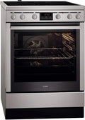 AEG Four électrique autonome 47056VS-MN - 60 cm - Avec plaque de cuisson vitrocéramique - Zones – argenté/noir