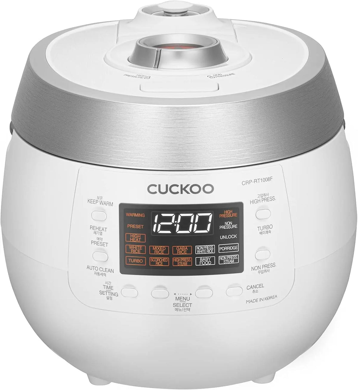 CUCKOO CRP-RT1008F Cuiseur à riz numérique à pression vapeur – gris