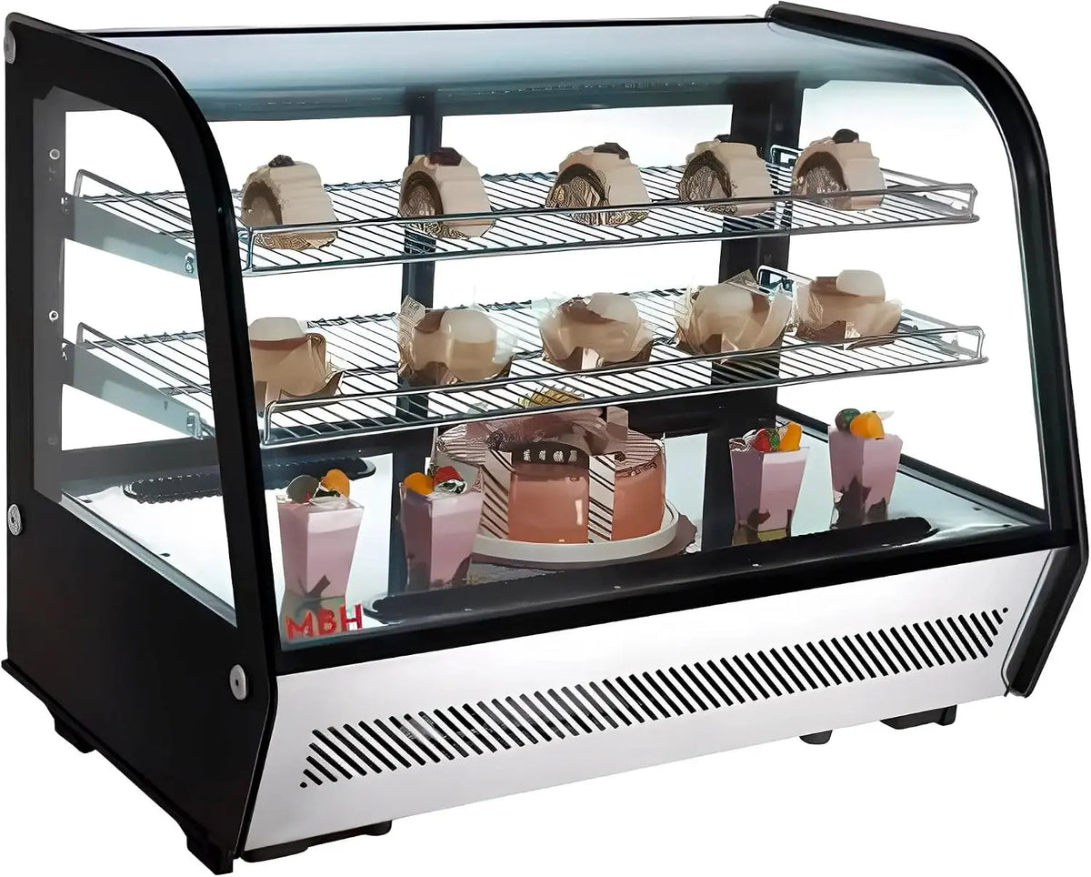 MBH Vitrine de refroidissement professionnelle compacte pour comptoir – gris/noir