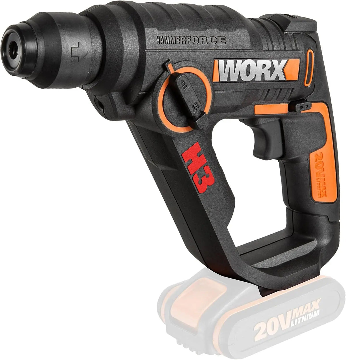 WORX Marteau perforateur sans fil 20V WX390.9 – gris/noir