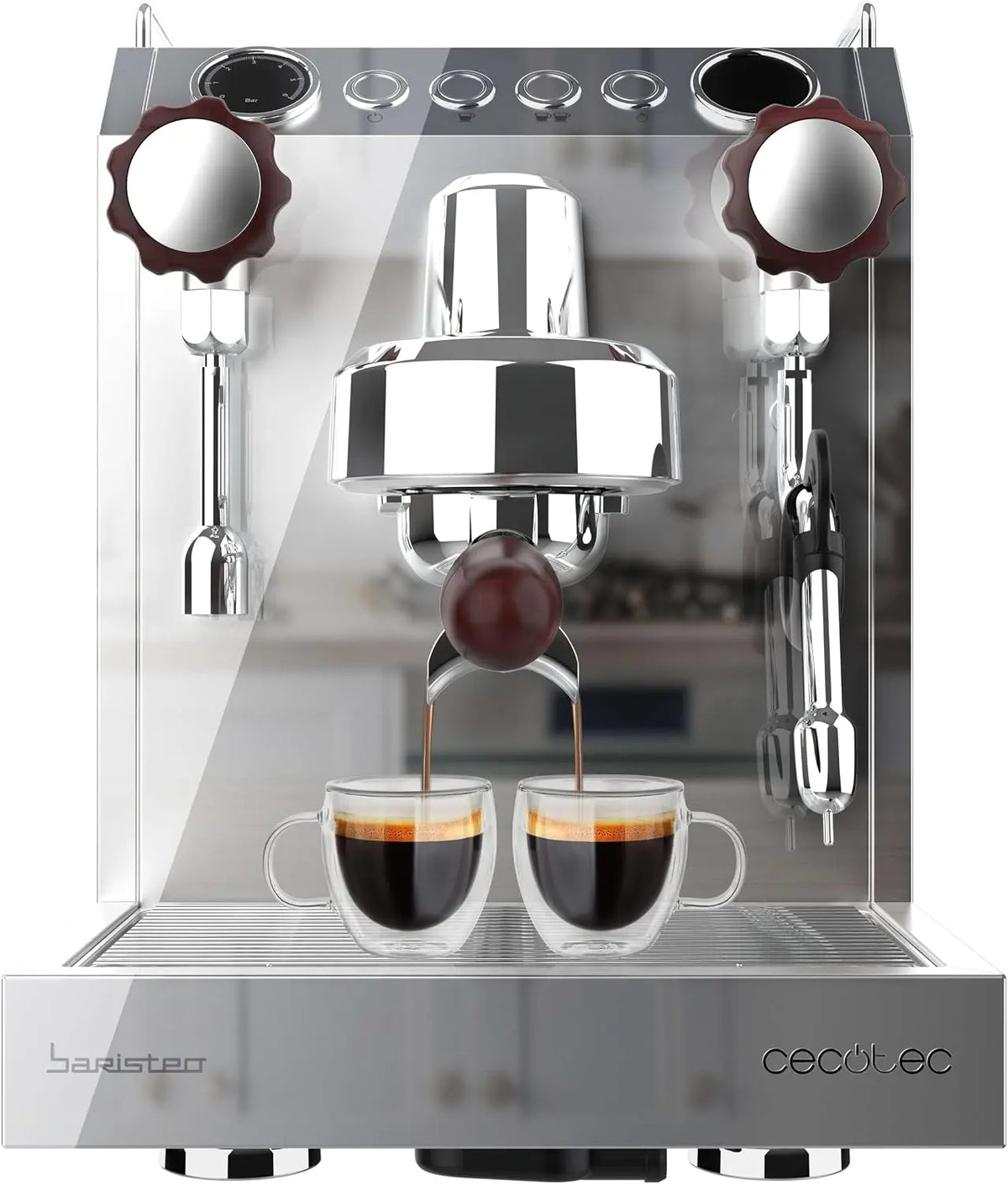 Cecotec Machine a Café Expresso Professionnelle Barista Baristeo Classic. Pré-Infusion Pour Extraction – 2,5 L / 1 L, argenté
