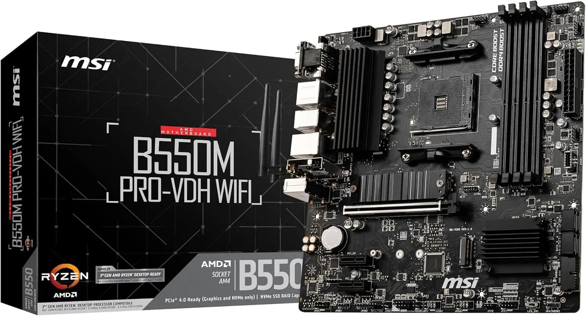 MSI B550M PRO-VDH WIFI Carte mère micro ATX AMD B550 – noir/gris