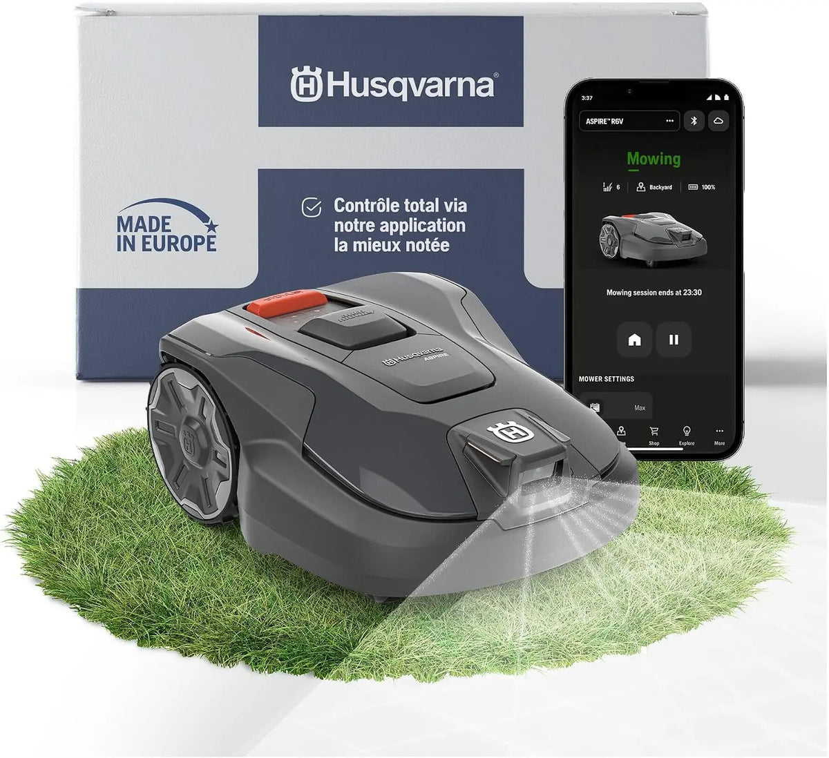 HUSQVARNA Automower Aspire R6V Robot Tondeuse – gris/bleu