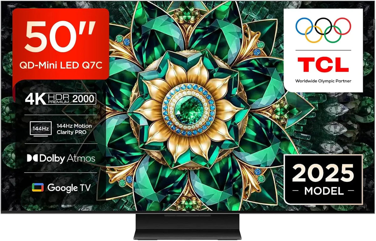 TCL Téléviseur 50Q7C 50 Pouces QD-Mini LED – 144 Hz, noir