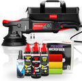 Menzerna Kit de polissage pour voiture - Polisseuse excentrique MZ-XR avec plateau de support de 125 mm + – 720 W, 50 Hz, noir/gris