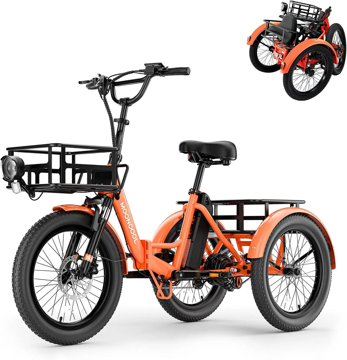MOONCOOL VéLo Pliable E Bike – 250 W, 20 Ah, 45 NM, gris/noir/orange